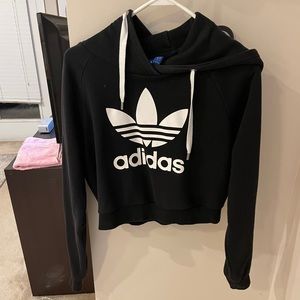 Black Adidas cropped hoodie
